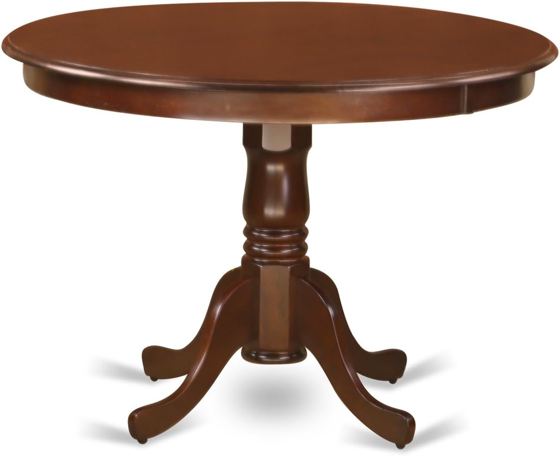 East West Furniture HLCA3-MAH-LC 3 Piece Kitchen Table Set for Small Spaces Contains a Round Dining Room Table with Pedestal and 2 Faux Leather Upholstered Chairs, 42x42 Inch, Mahogany