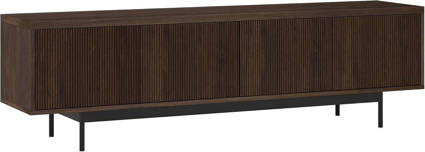 Henn&Hart Rectangular TV Stand for TV's up to 75" in Warm Brown, for Home, Living Room, Bedroom, Entertainment Room, Office