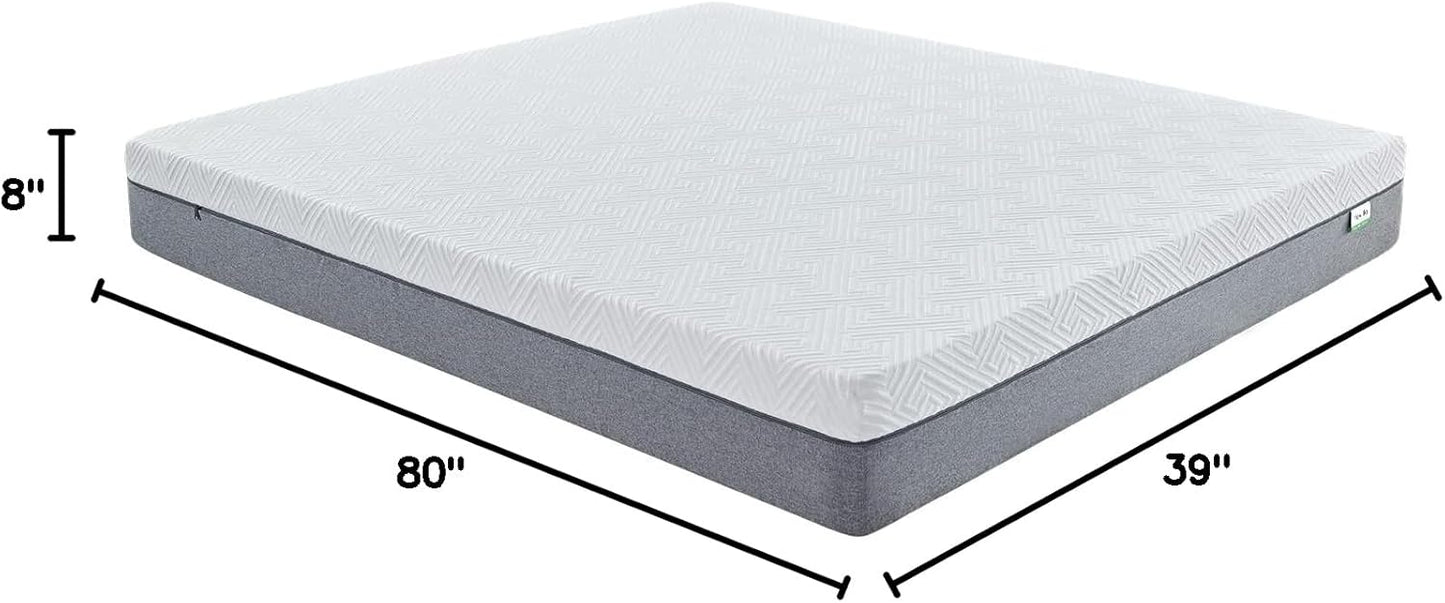Novilla Mattress Twin XL, 8-Inch Gel Memory Foam Mattress for Pressure Relief, Enhanced Support & Plush Comfort, Twin XL Bed in a Box, Bliss