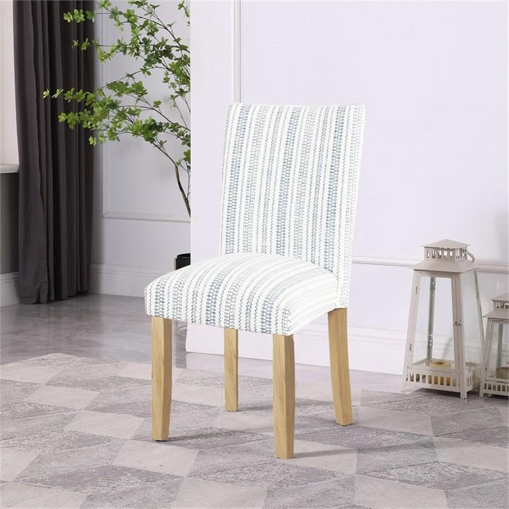 HomePop Classic Parsons Dining Chair -Blue Farmhouse Stripe (Set of 2)