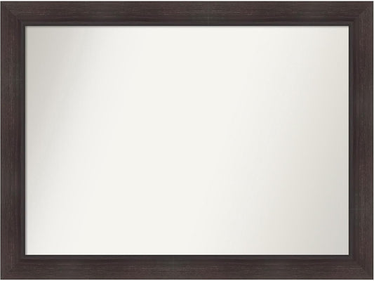Amanti Art Brown Bathroom Mirror for Over Sink, 33x44 Sloped Espresso Rectangle Vanity Mirror, X-Large Modern Frame, Hangs Horizonally and Vertically, Bathroom Wall Decor, Non-Beveled Edge