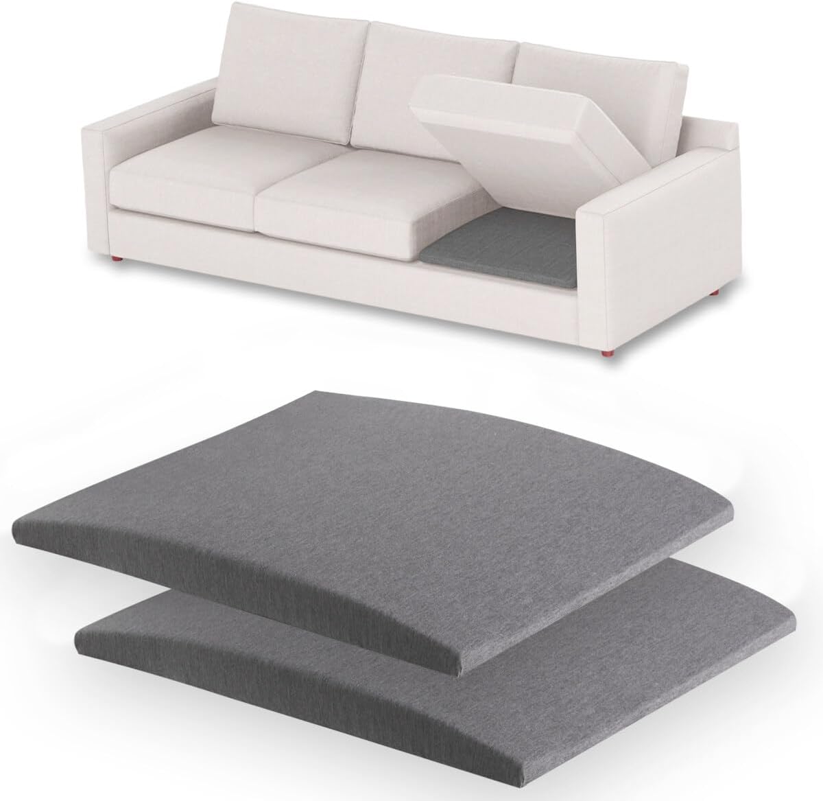 Couch Cushion Support for Sagging Seats, 20" x 20" High-Density Arched Foam, Furniture Seat Under Cushion Sag Repair, 2-Pack