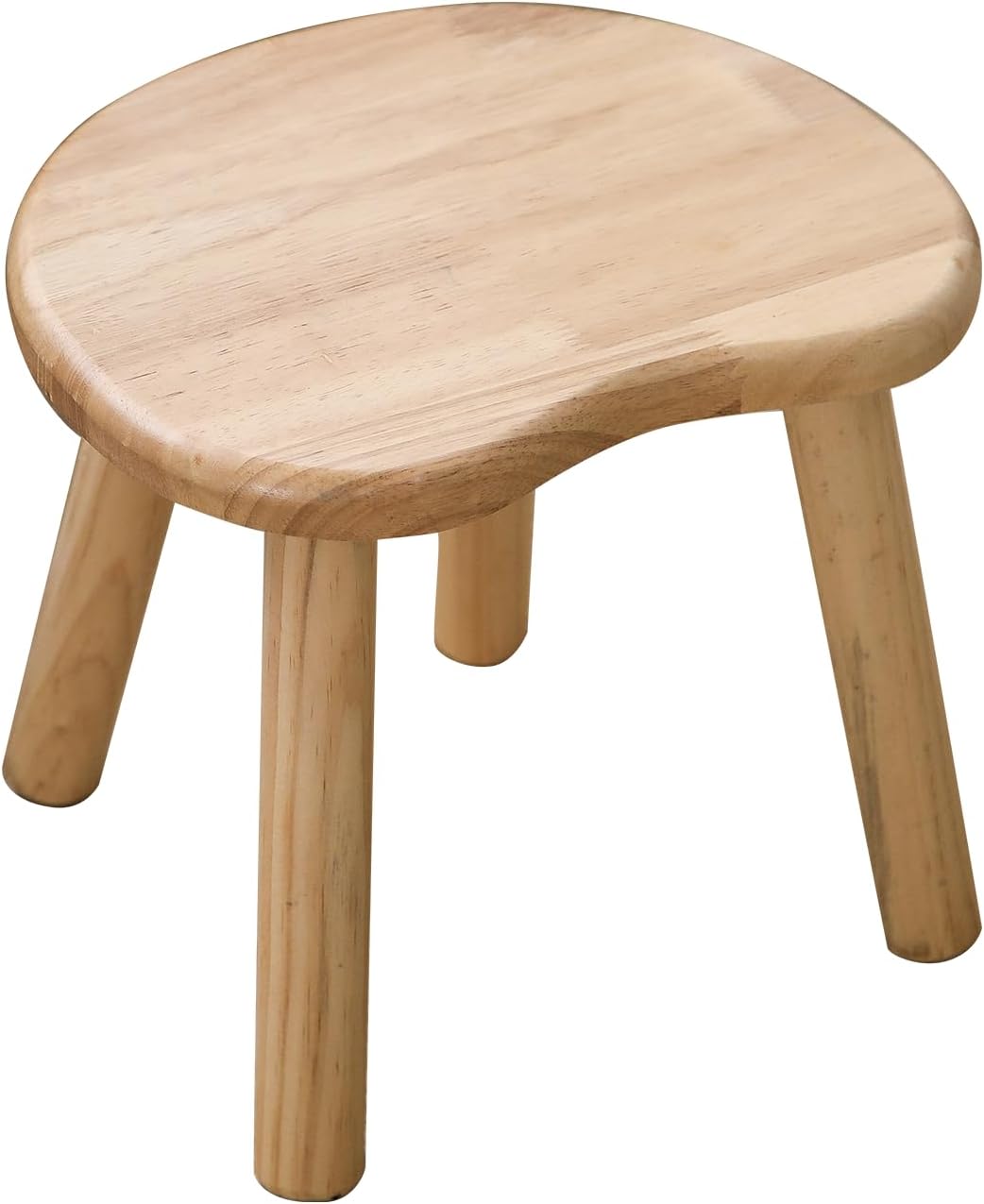 Wooden Stool, Small Step Stool for Kids, 10 inch Small Short Solid Wood Chair Perfect Matched Sensory Table, Sturdy and Versatile for Bathroom, Kitchen, Bedroom, Plant Stand (Burlywood)