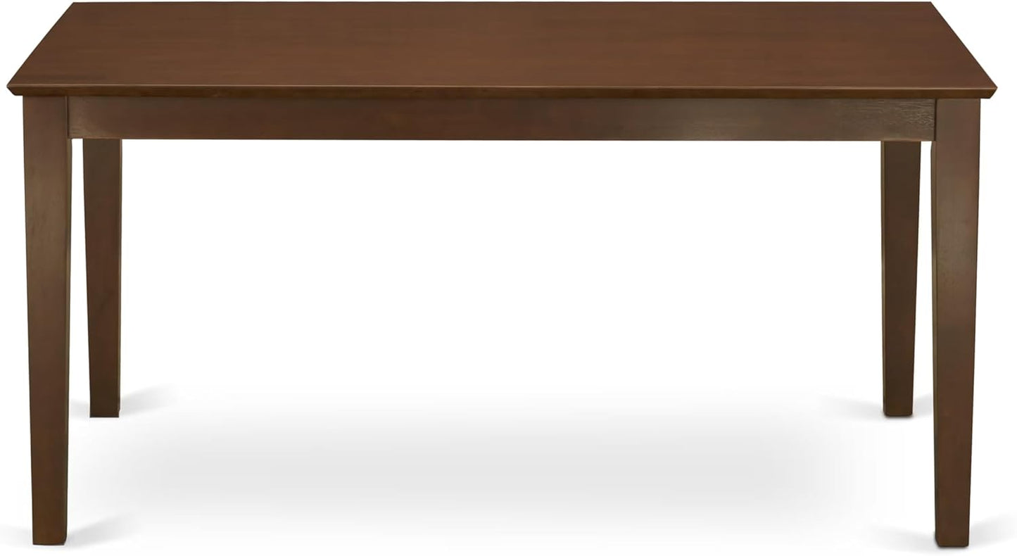 East West Furniture CAML6C-MAH-W 6 Piece Modern Dining Table Set Contains a Rectangle Wooden Table and 4 Wooden Chairs with a Bench, 36x60 Inch, Mahogany