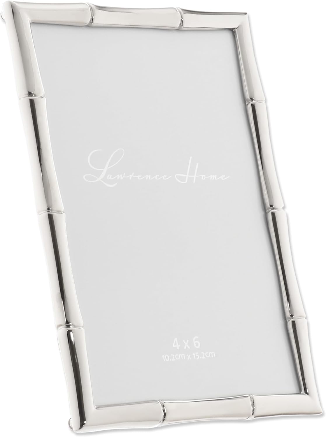 Lawrence 710146 Silver Metal Bamboo 4x6 Picture Frame