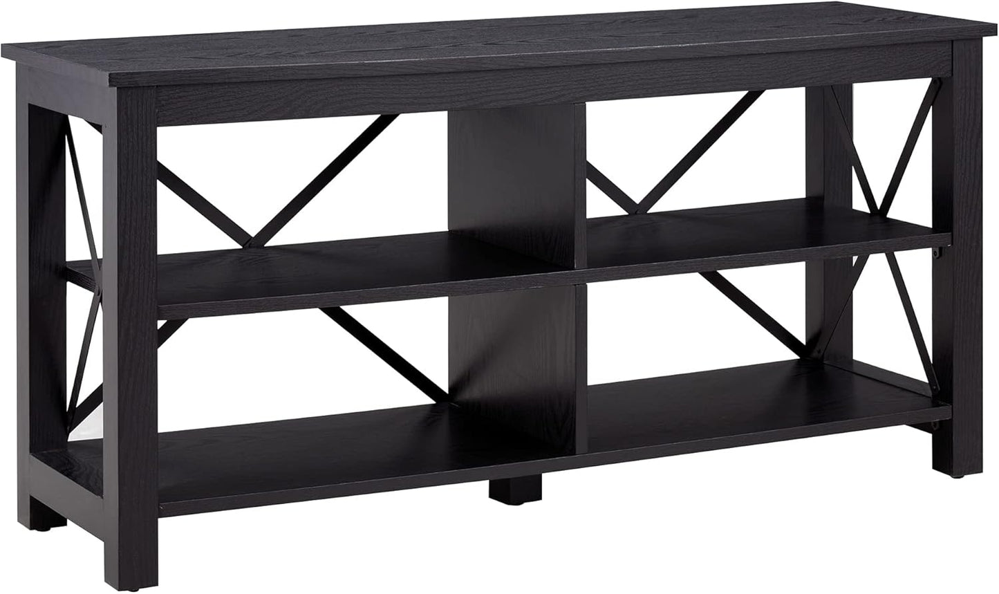 Henn&Hart Rectangular TV Stand for TV's up to 55" in Black, TV Stands for the Living Room