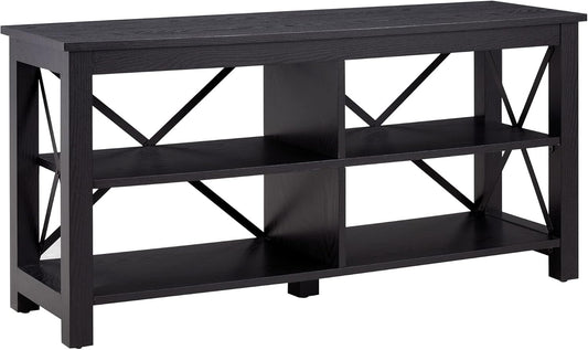 Henn&Hart Rectangular TV Stand for TV's up to 55" in Black, TV Stands for the Living Room