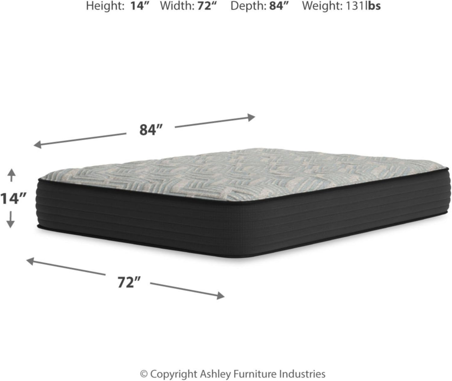 Signature Design by Ashley Full Size Comfort Plus 10 Inch Hybrid Mattress with Lumbar Support Gel Memory Foam, Fiberglass Free, Mattress In A Box