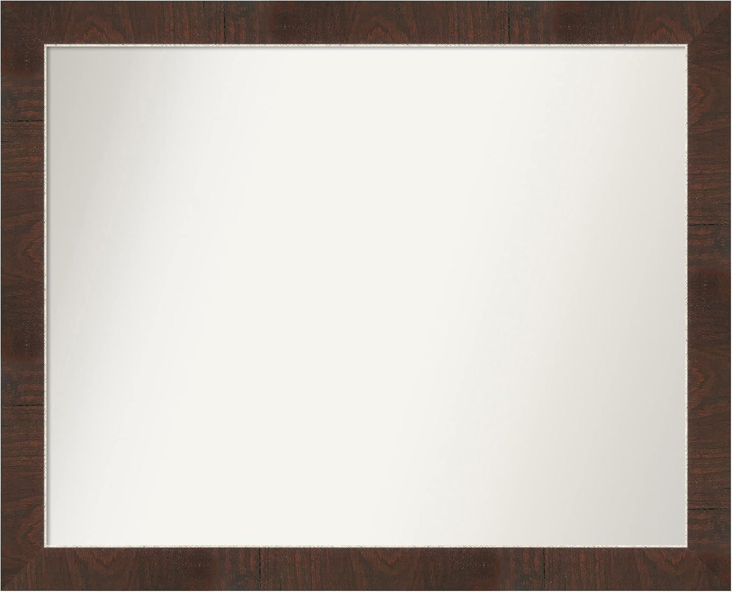 Amanti Art Brown Bathroom Mirror for Over Sink, 27x33 Wildwood Brown Rectangle Vanity Mirror, Large Country Rustic Frame, Hangs Horizonally and Vertically, Bathroom Wall Decor, Non-Beveled Edge