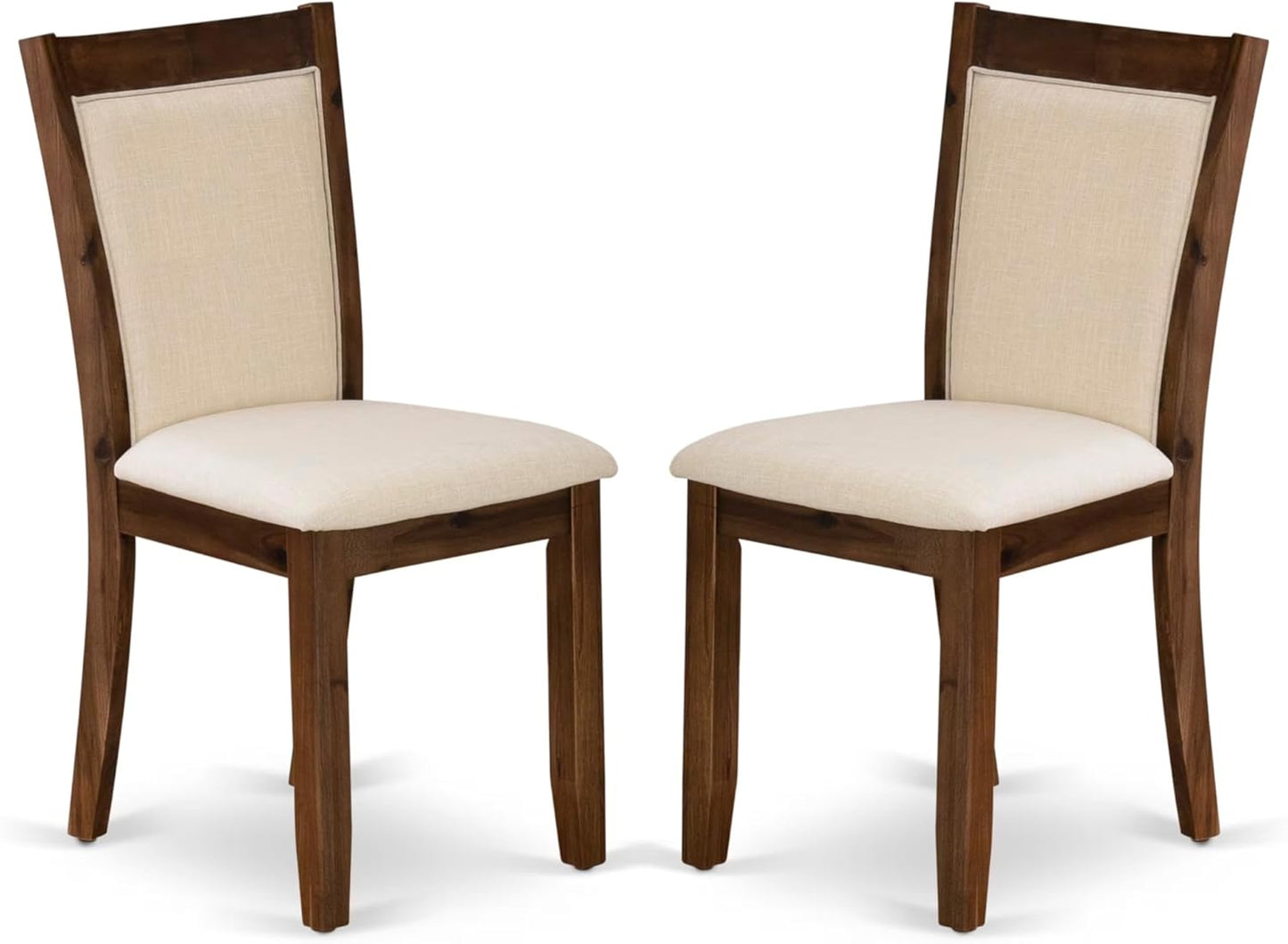 East West Furniture X727MZN32-9 9 Piece Dining Room Furniture Set Includes a Rectangle Dining Table with X-Legs and 8 Light Beige Linen Fabric Parsons Chairs, 40x72 Inch, Multi-Color