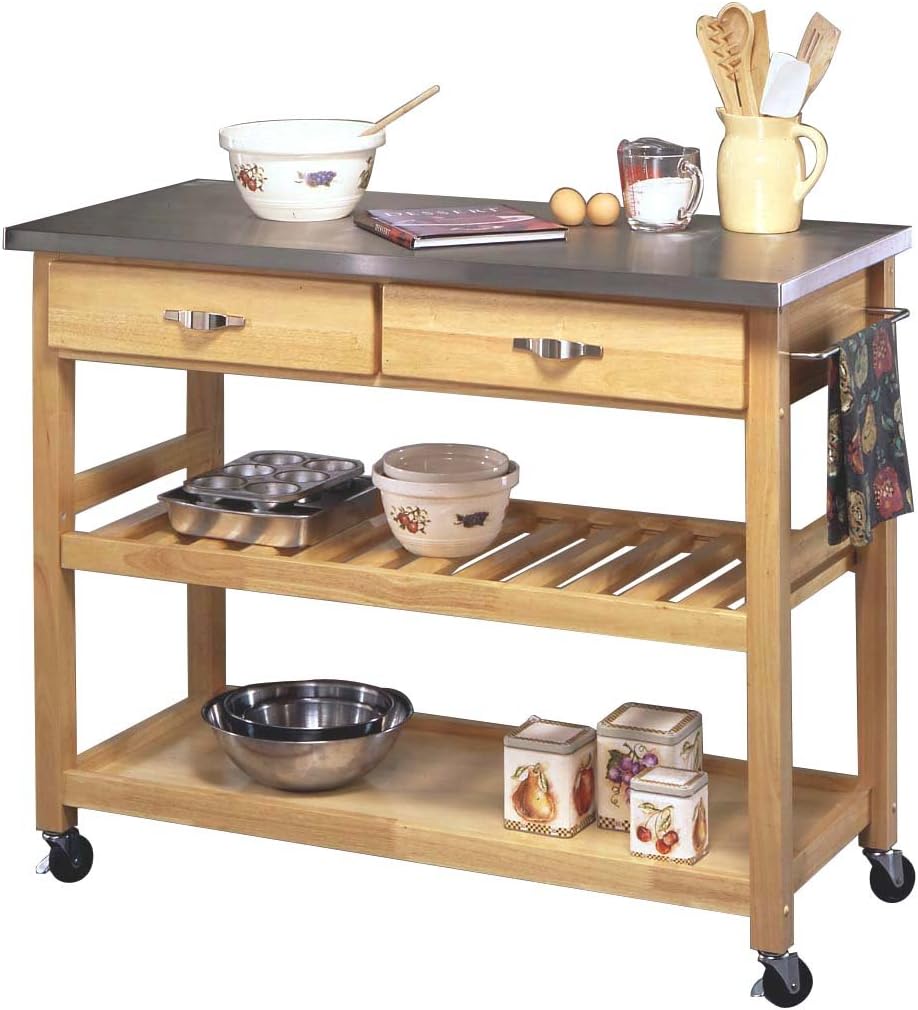 homestyles General Line Brown Kitchen Cart