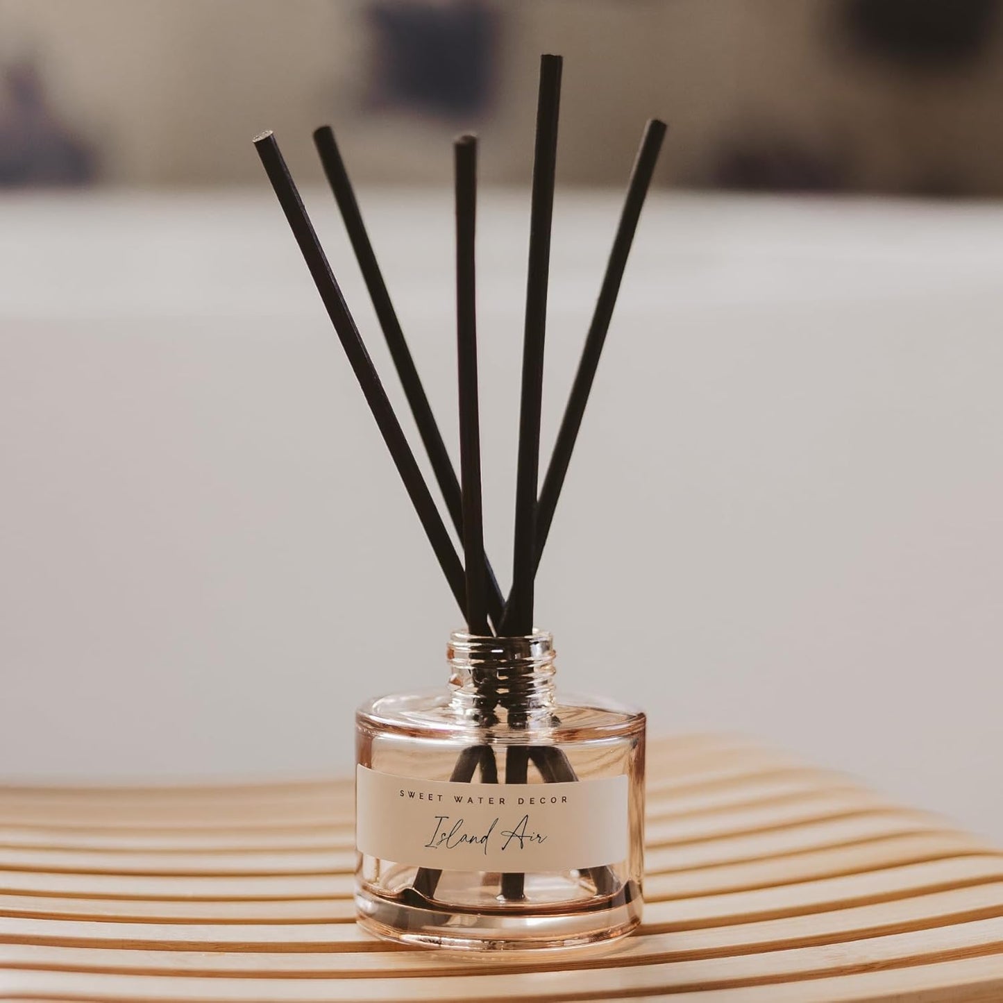 Sweet Water Decor Island Air Reed Diffuser – Room Decor Aesthetic with Long-Lasting Premium Fragrance of Tropical Fruits, Sugared Oranges, Lemons, Limes for 4 Months – Ideal for Home Decor
