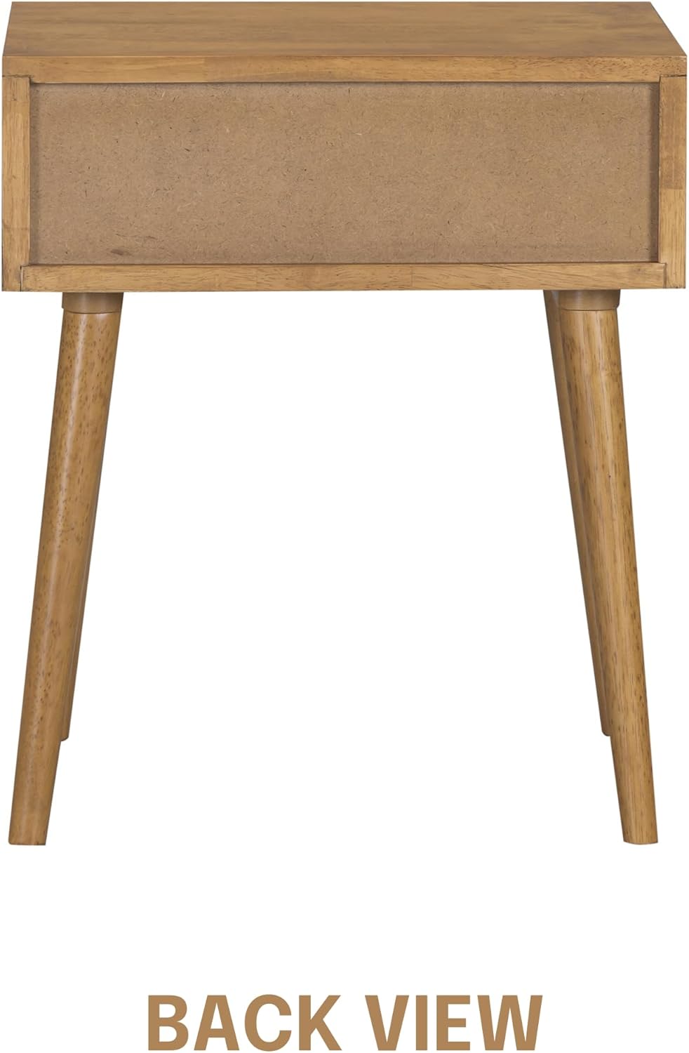 NTC Lux Solid Wood Nightstand, Mid Century Modern Side Table Bedroom, Bedside Furniture, Night Stand, End Table, Easy Assembly - Teak Look