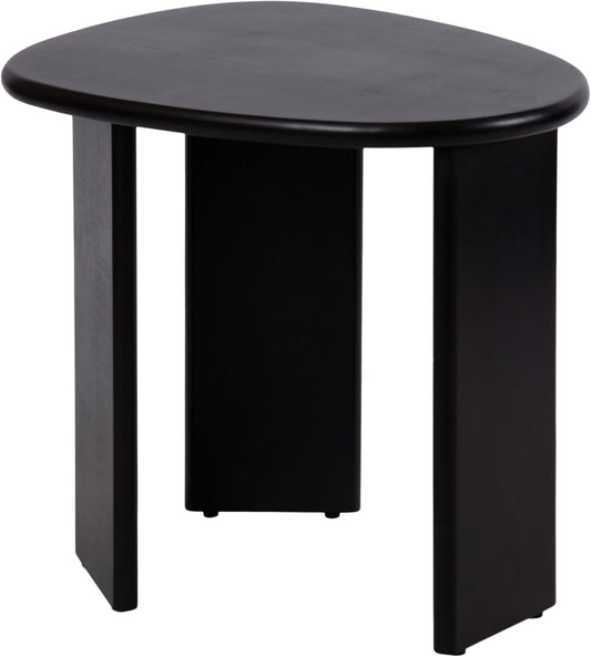 Kate and Laurel Tortola Modern Irregular Round Side Table, 22 x 18 x 20, Black, Transitional Pebble End Table for Use as Bedroom Nightstand or Living Room Accent Table