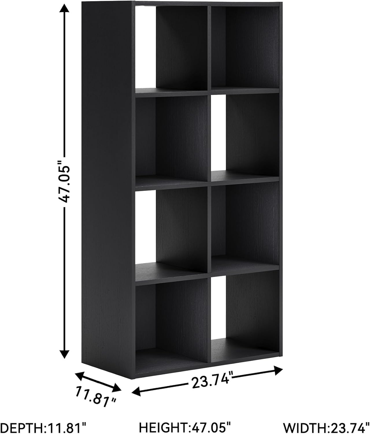 Signature Design by Ashley Langdrew 8 Cube Storage Organizer or Bookcase, Black