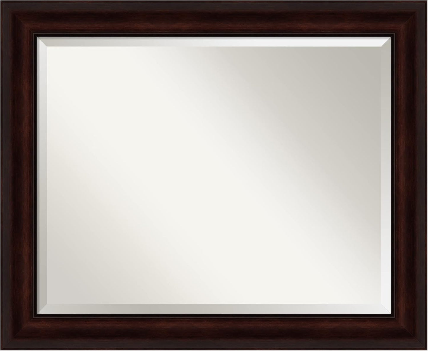 Amanti Art Brown Wall Mirror 27x33 Coffee Bean Brown Rectangle Bathroom Mirror for Wall Decor Living Room, Large Casual Frame, Hangs Horizonally and Vertically, Bathroom Decor, Beveled Edge from WI