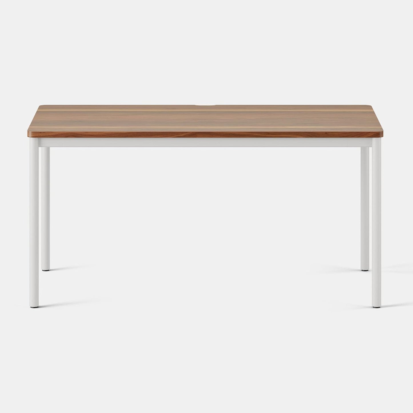 Branch Daily Desk - Functional at Home Office Desk with Effortless Assembly, Timeless Design, Rounded Corners, and Built-in Cable Notch - 58” W x 27” H x 24” D - Walnut - White