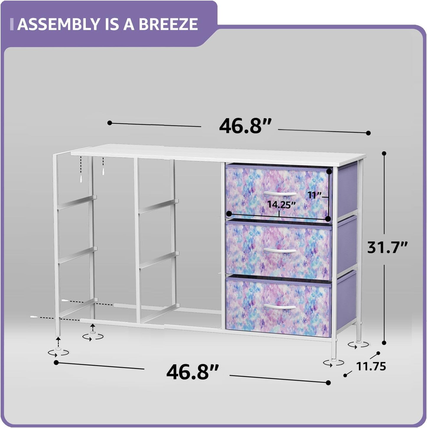 Sorbus Kids Dresser with 9 Drawers - Storage Unit Organizer Chest for Clothes - Bedroom, Kids Room, Nursery, & Closet