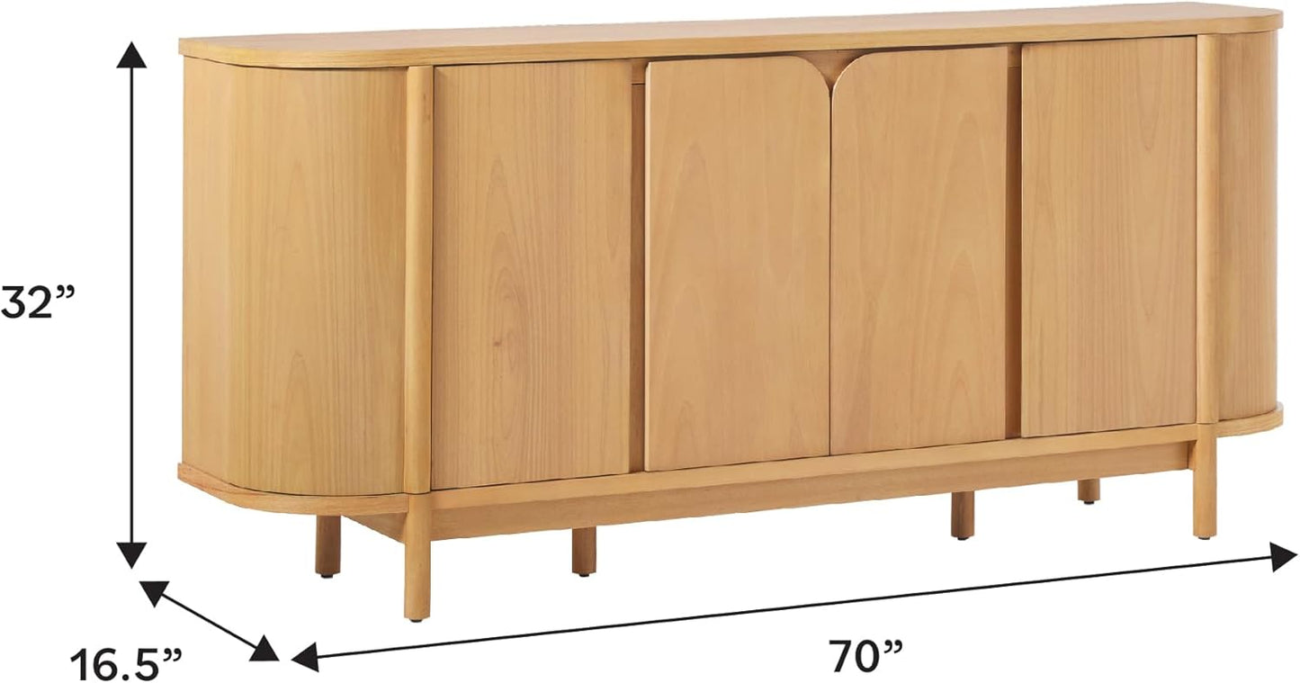 Walker Edison Ezra 70" Curved Sideboard Cabinet - Natural