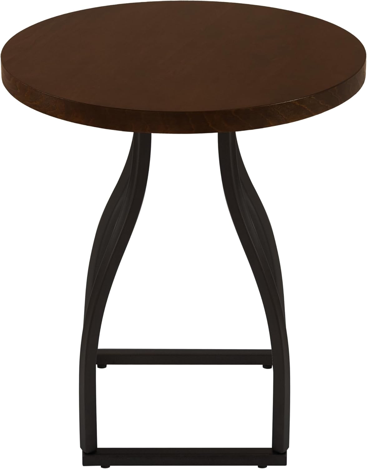 HomePop Lindsay Round Accent Table with Metal Base - Brown