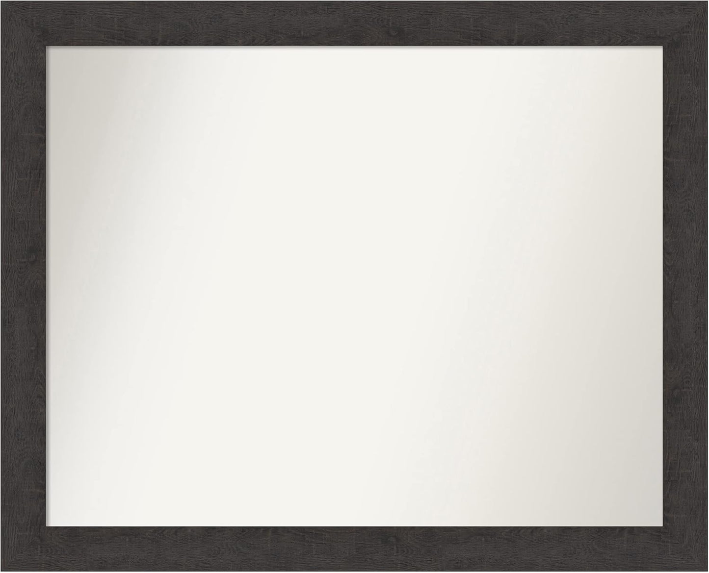 Amanti Art Brown Bathroom Mirror for Over Sink, 28x34 Rustic Plank Espresso Rectangle Vanity Mirror, Large Country Rustic Frame, Hangs Horizonally and Vertically, Bathroom Wall Decor, Non-Beveled Edge