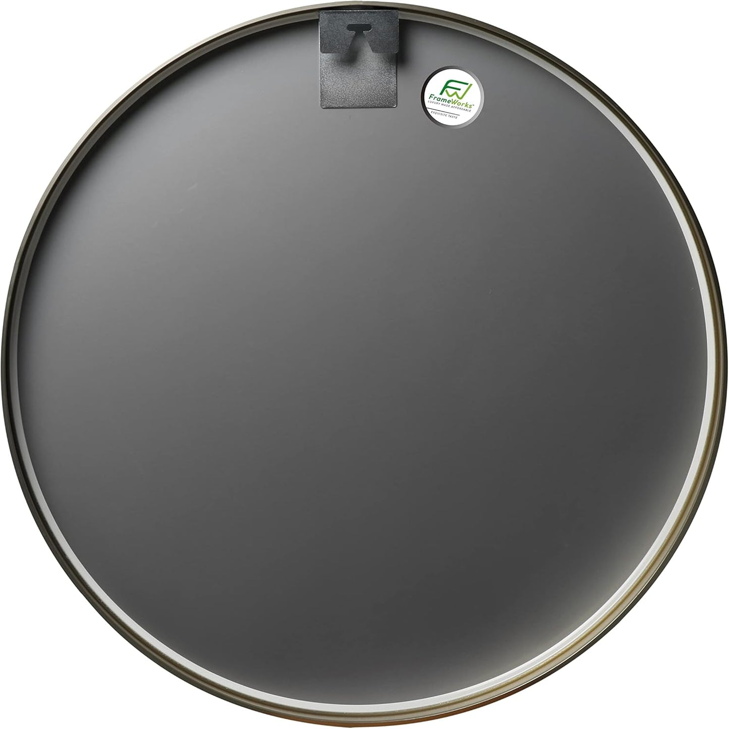 FrameWorks 28" Deluxe Contemporary Brass Gold Circular Aluminum Mirror