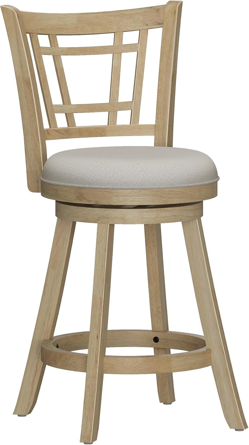 Hillsdale Fairfox 24.5" Wood Swivel Counter Height Stool, Natural