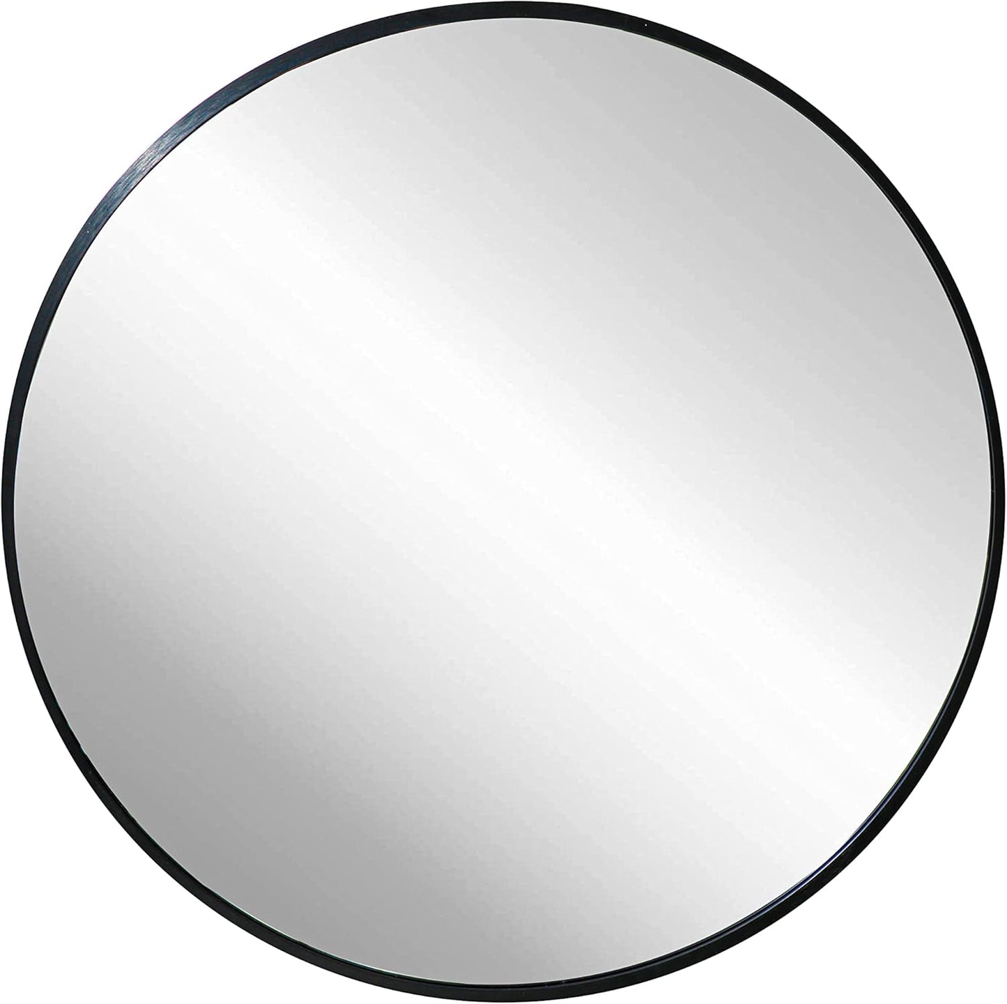 FrameWorks 20" Deluxe Contemporary Black Circular Aluminum Mirror