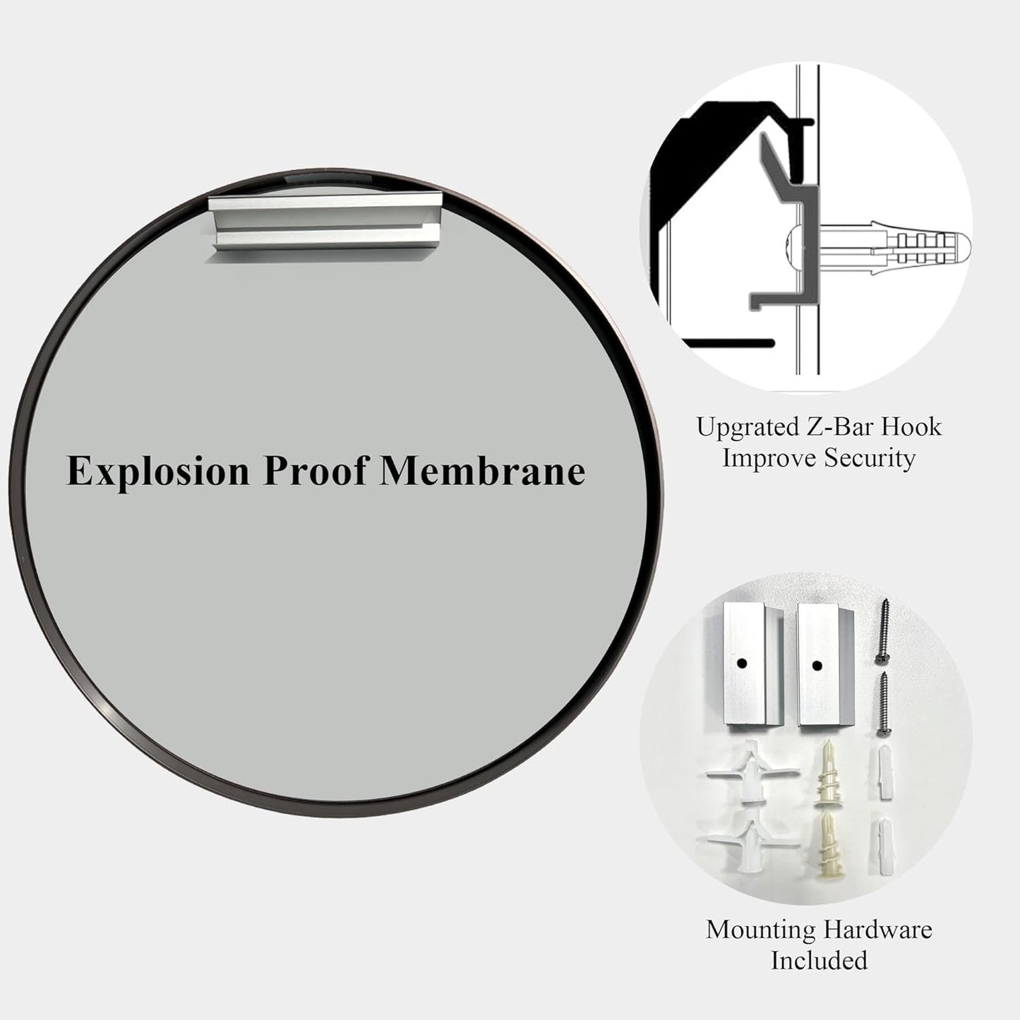 Large Round Gold Mirror 36 inch, Matte Gold Circle Mirror for Wall, Bathroom, Living Room, Hallway -Metal Framed Circular Decor