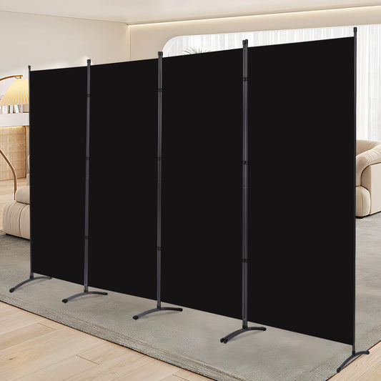YASRKML Room Divider Folding Privacy Screens, Portable Room Divider Panel 4 Panel Partition Room Dividers Screen, Freestanding Room Partitions and Dividers Fabric Dividers for Room Separation, Black