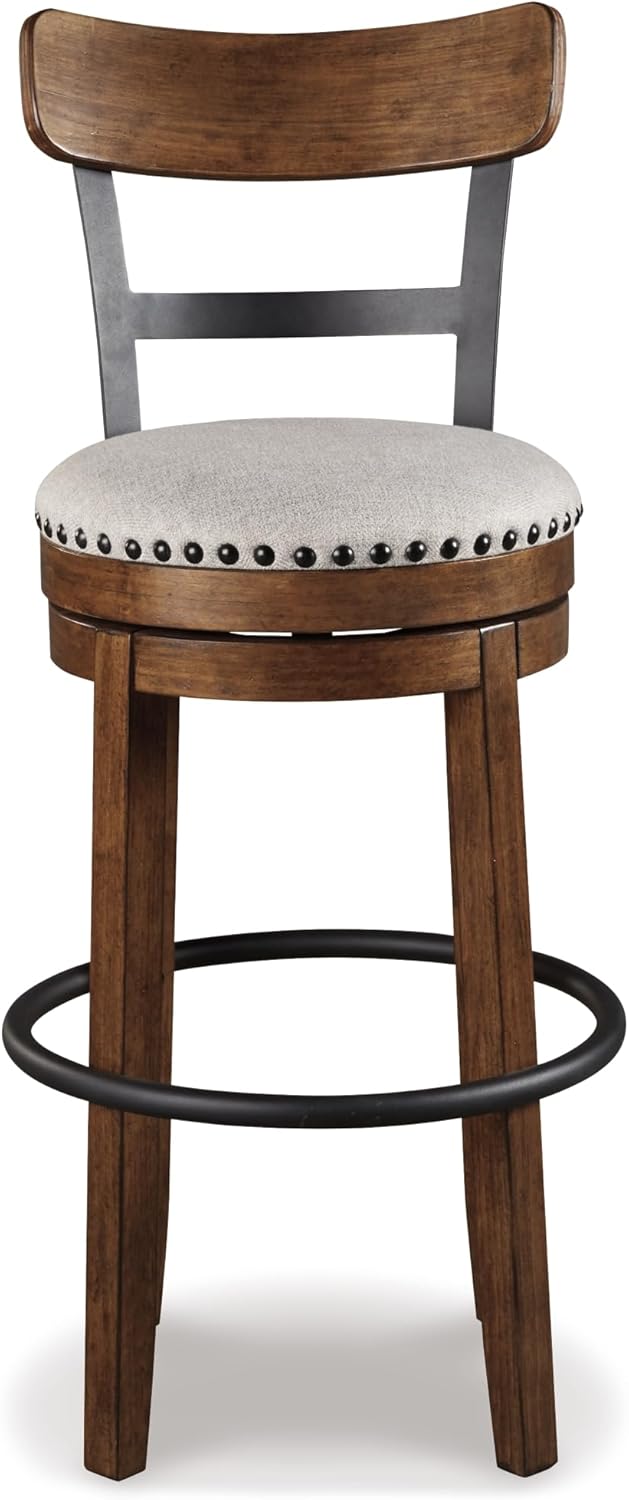 Signature Design by Ashley Valebeck 30" Farmhouse Pub Height Barstool, Brown