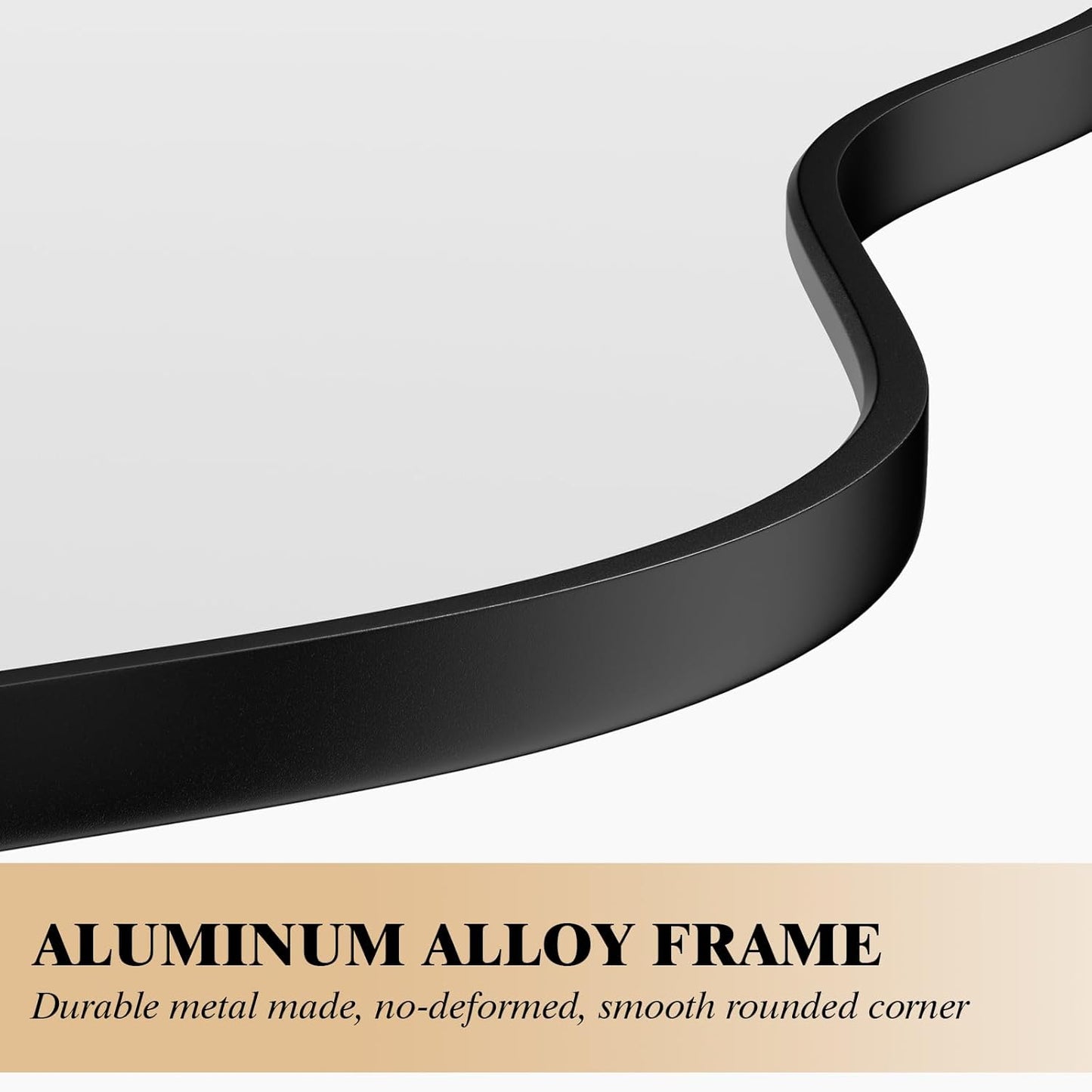 WEER Irregular Wall Mirror, 26x46 inch Black Asymmetrical Mirror Wall Mounted Mirrors Decorative, Abstract Wavy Aluminum Alloy Frame Mirror for Bathroom, Bedroom, Living Room, Entryway