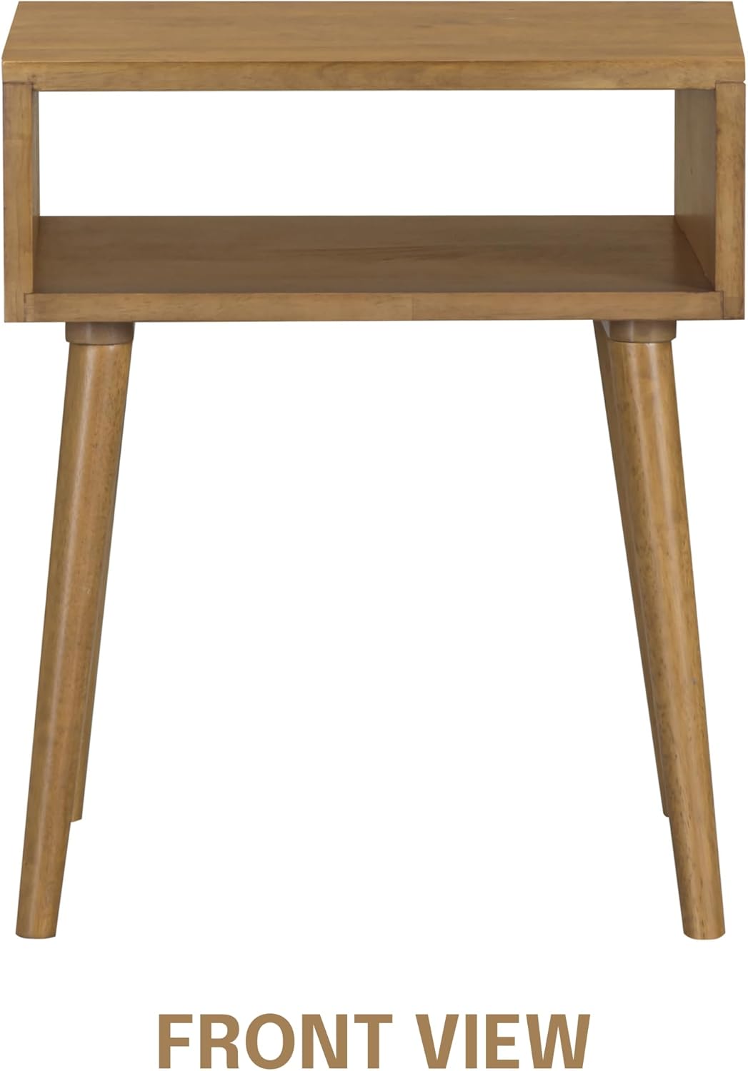 NTC Zoe Solid Wood Nightstand, Mid Century Modern Side Table Bedroom, Bedside Furniture, Night Stand, End Table, Easy Assembly - Teak Look