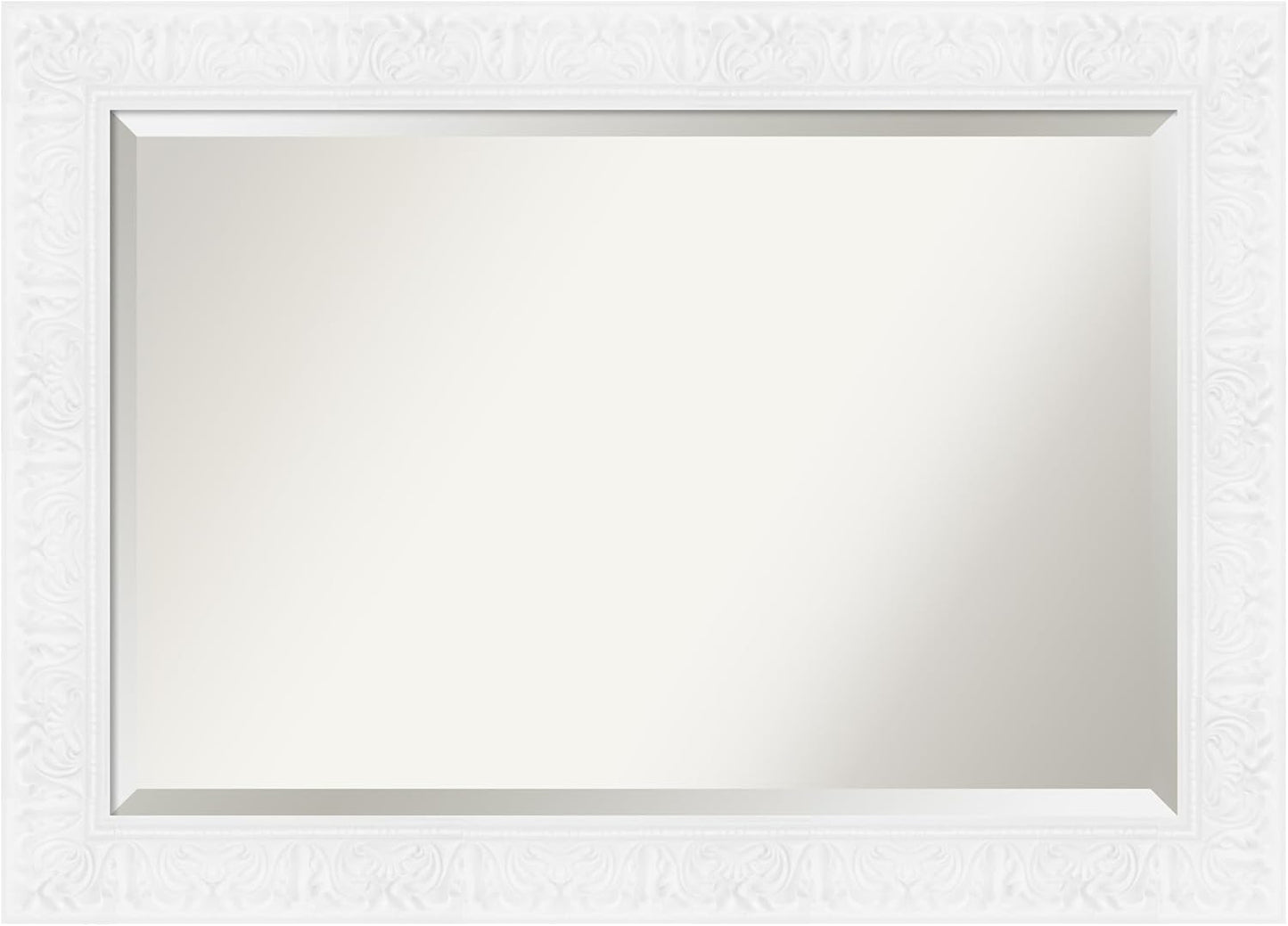 Amanti Art White Bathroom Mirror for Over Sink, 31x43 Luxe White Rectangle Vanity Mirror, Large Traditional Frame, Hangs Horizonally and Vertically, Bathroom Wall Decor, Beveled Edge