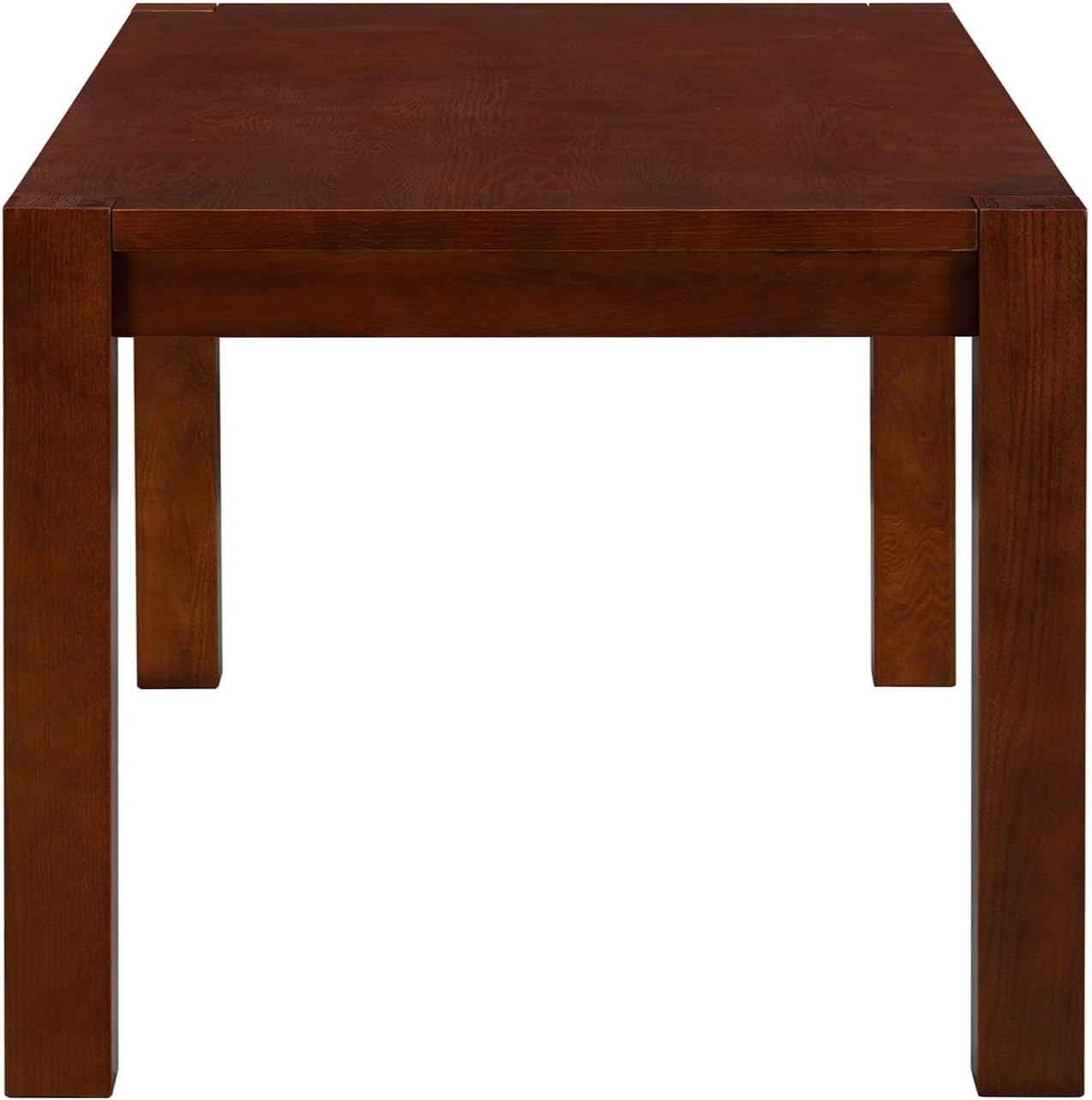 NTC Block 71 Inch Modern Farmhouse Dining Table, Rectangular Dinner Table for Dining Room, Living Room Furniture, Effortless Assembly, Dark Walnut