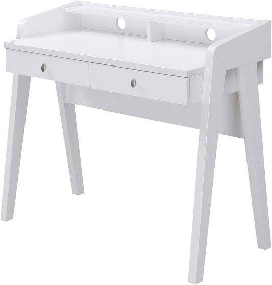 Convenience Concepts Newport Deluxe 2 Drawer Desk, White