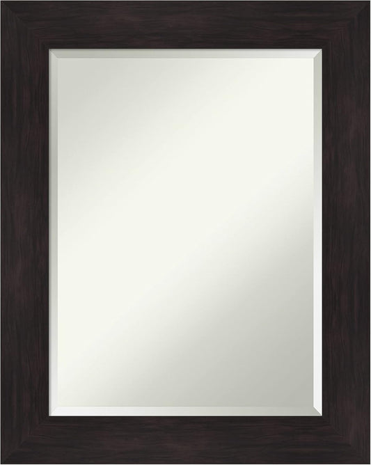 Amanti Art Brown Wall Mirror 30x24 Furniture Espresso Rectangle Bathroom Mirror for Wall Decor Living Room, Medium Casual Frame, Hangs Horizonally and Vertically, Bathroom Decor, Beveled Edge from WI