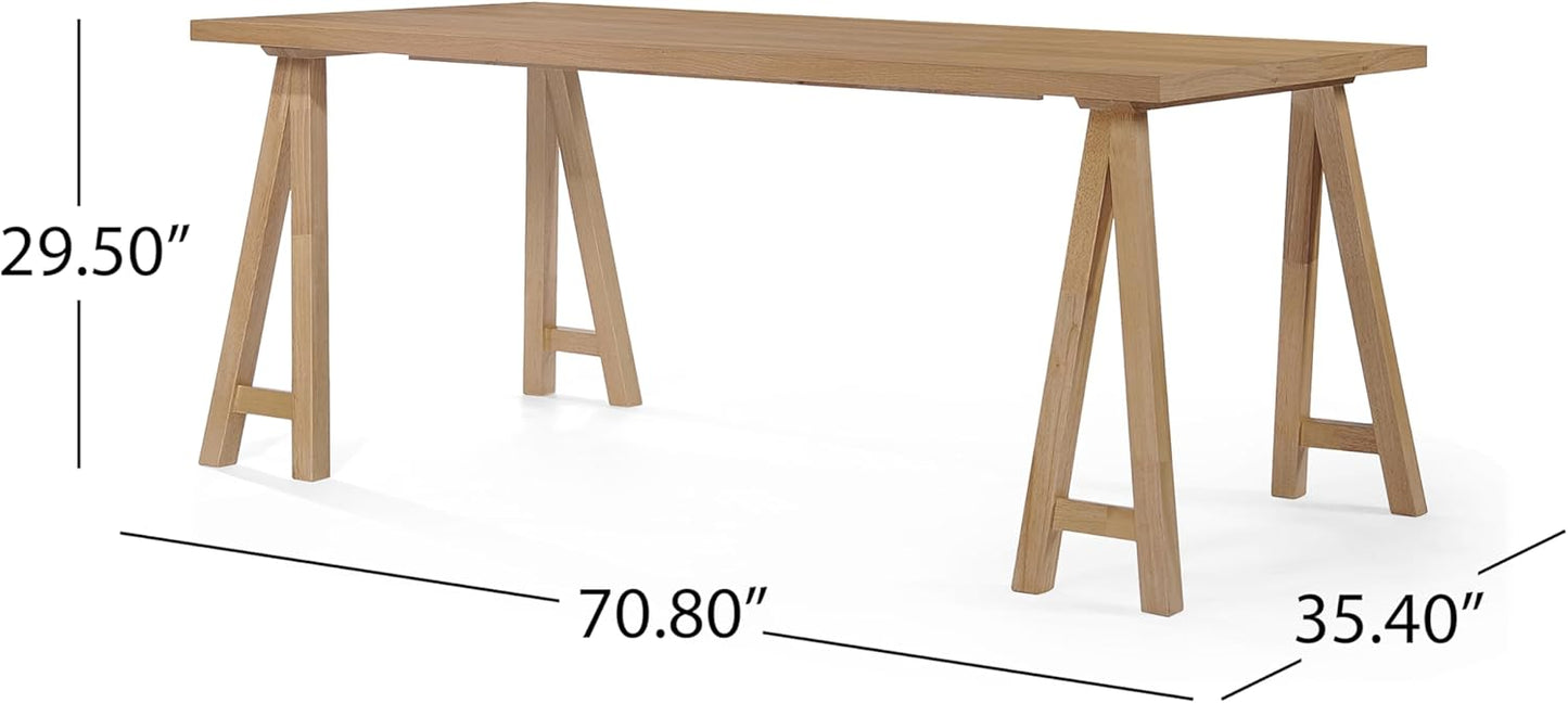 Christopher Knight Home Anthony Mid-Century Modern 7 Piece Dining Set, Green Tea and Natural Oak