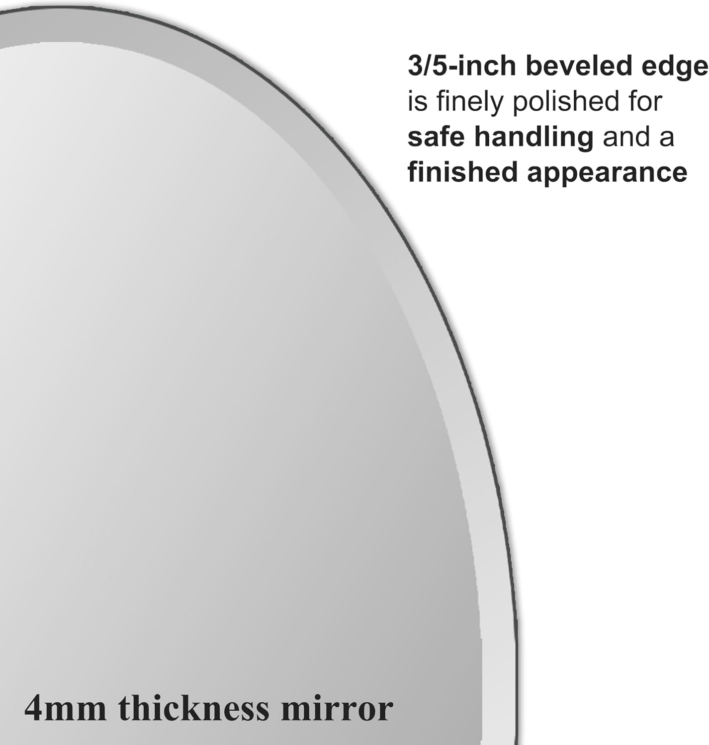 Frameless Oval Mirror, Bathroom Mirror for Over Sink, Beveled Polished Wall Mirror for Bathroom, Bedroom, Vanity and Entryway 24" x 36"
