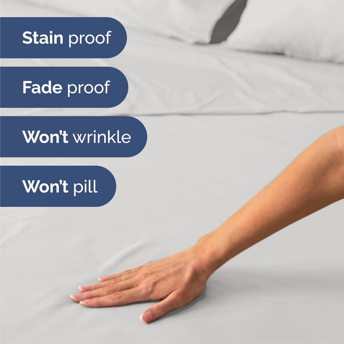 King Size 4 Piece Sheet Set - Comfy Breathable & Cooling Bed Sheets Set - Hotel Luxury Bedding for Women, Men, Kids, Teens, Boys & Girls - Deep Pockets, Soft and Wrinkle Free - Oeko-Tex - French Grey