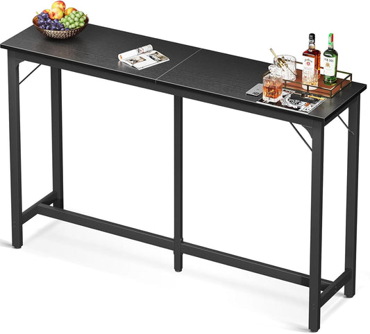 ODK 63 inch Bar Table, Bar Height Pub Table, Counter Height Bar Table, Rectangular High Top Kitchen & Dining Counter Tables with Sturdy Legs & Easy-to-Clean Top, Indoor use, Black