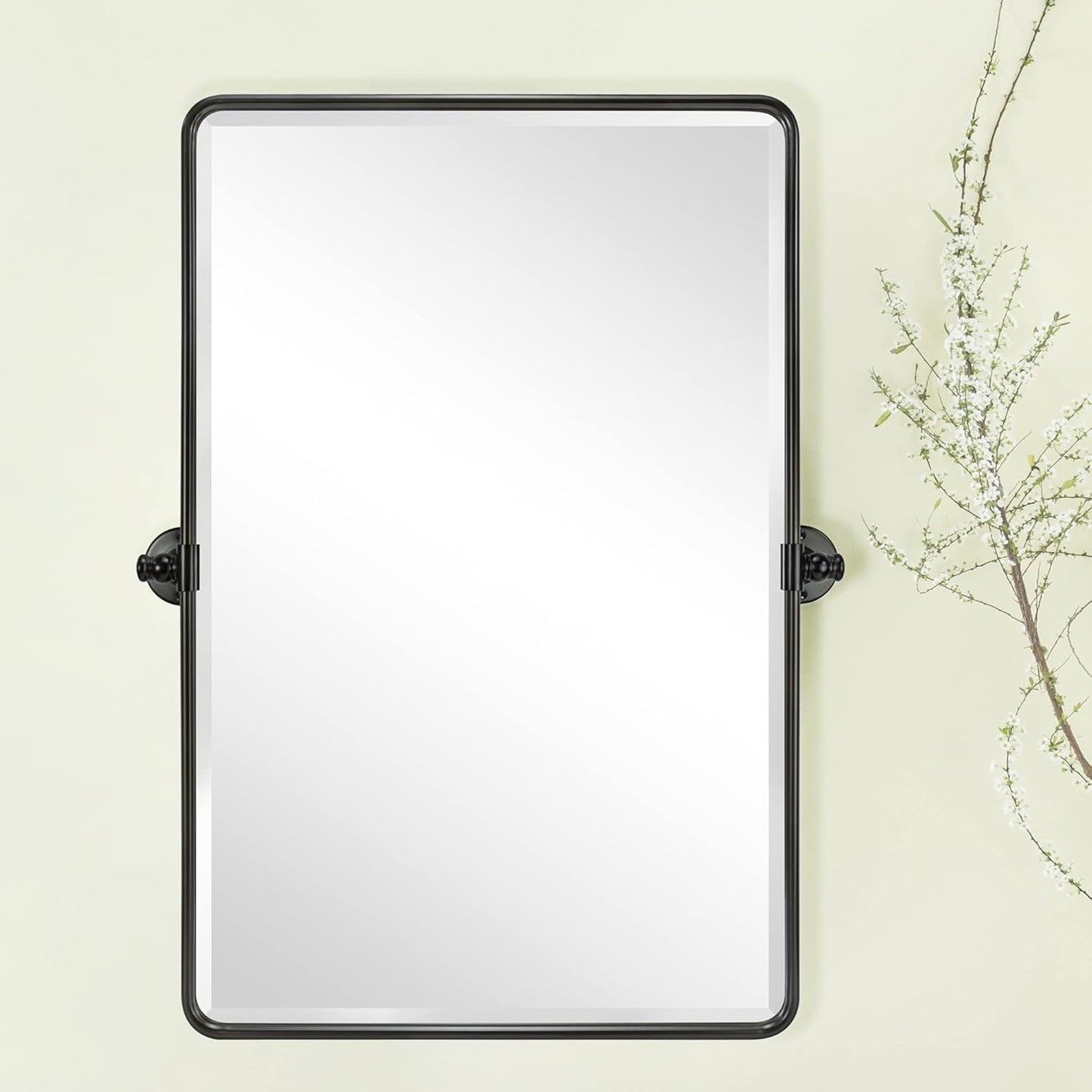 20x30'' Pivot Rectangle Bathroom Mirror Oil Rubbed Bronze Metal Framed Tilting Beveled Vanity Mirrors for Wall