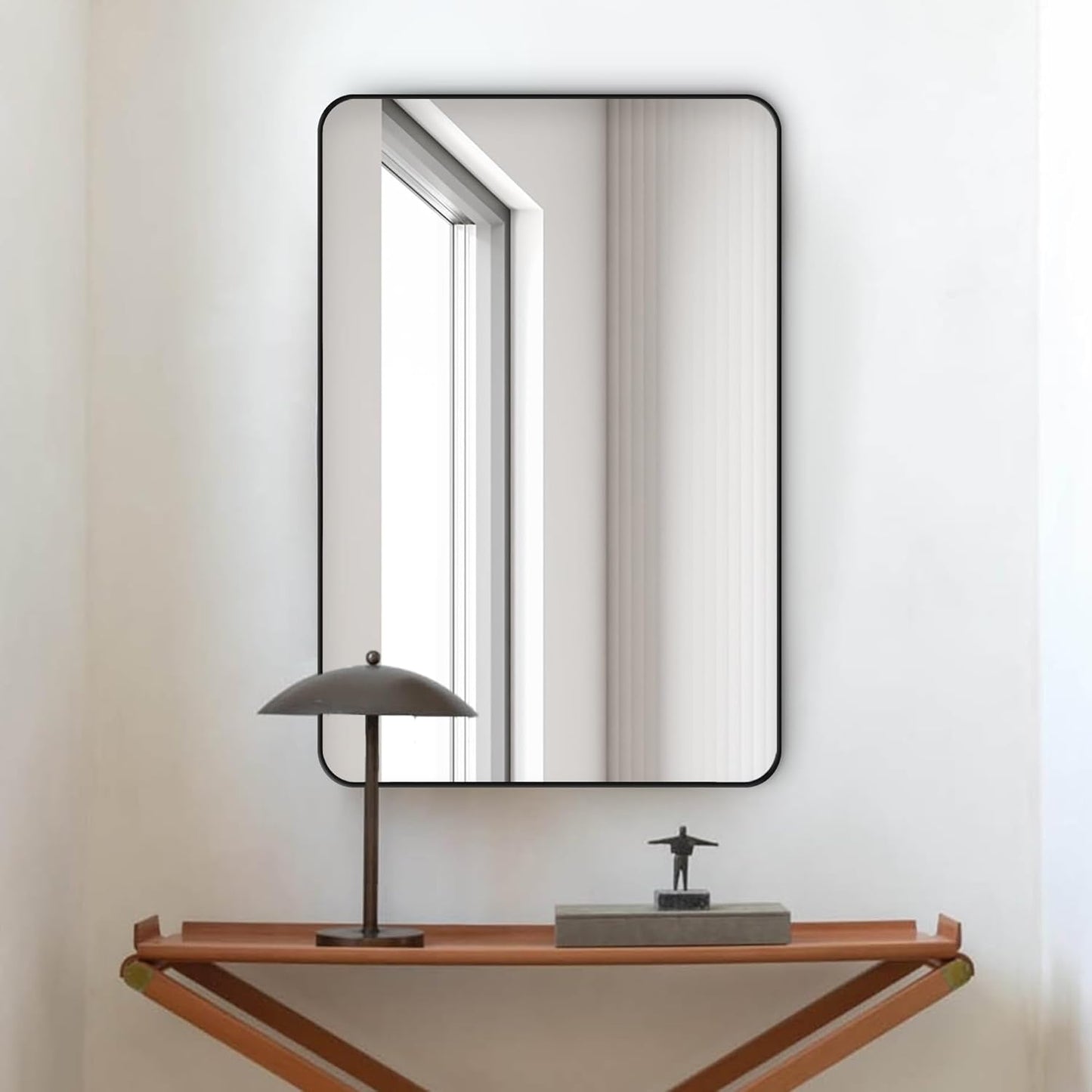Black Bathroom Mirror,Rectangle 24 x 36 Inch Vanity Wall Mirror,Modern Mirror for Wall,Rectangular Mirror for Bedroom Living Room Entryway