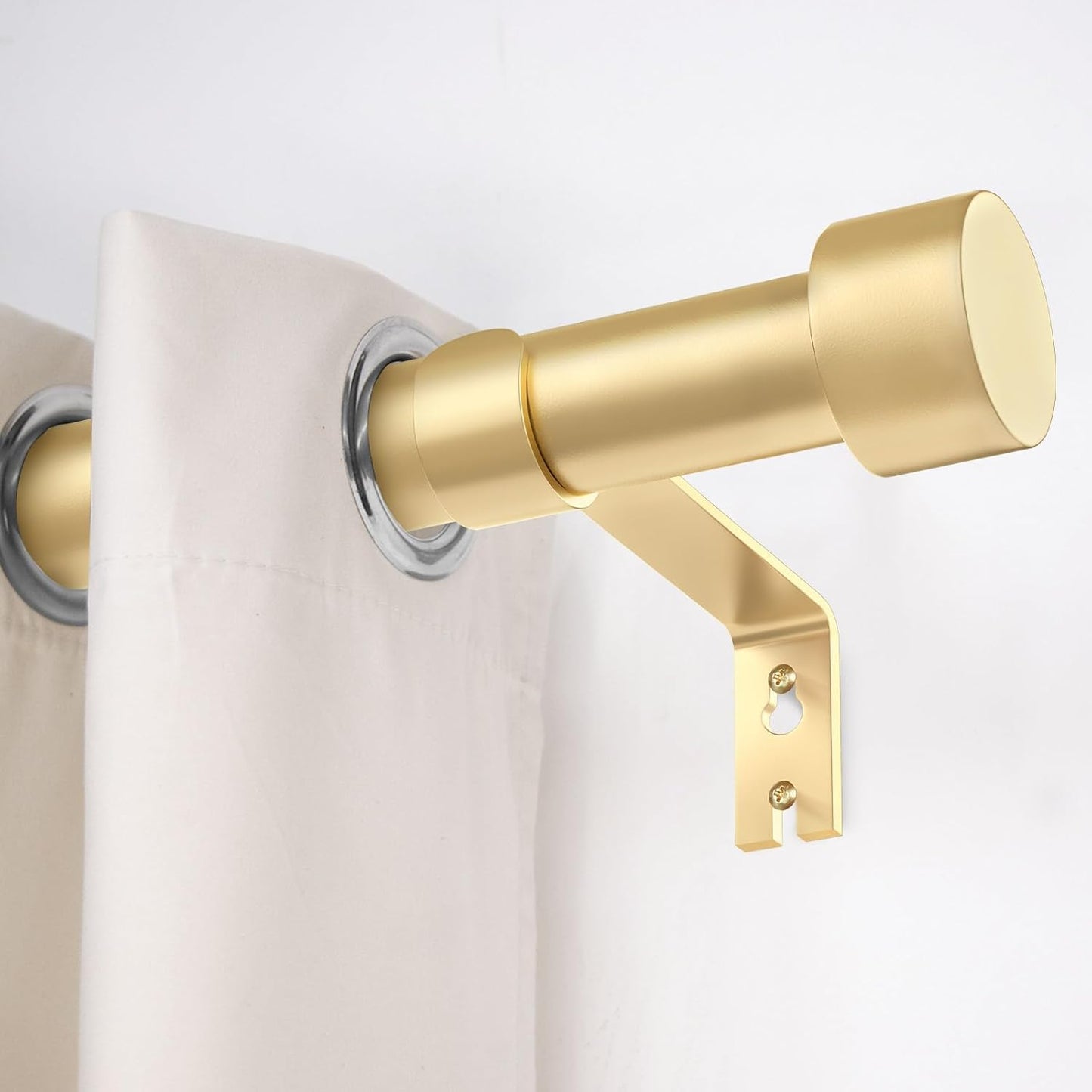 2 Pack Curtain Rods for Windows 28 to 48 Inch(2.3-4ft), 1 Inch Gold Curtain Rods Set, Adjustable Heavy Duty Curtain Rod for Patio Bedroom Living Room, Modern Drapery Rods, Size 32"- 60"