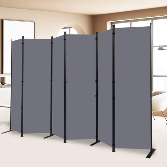 Room Divider and Folding Privacy Screens， 6 Panel Wide Room Divider Wall Screen for Room Separtition, Partition Room Dividers Fabric Panel Wall Dividers Freestanding for Office, Bedroom, Studio Dorm