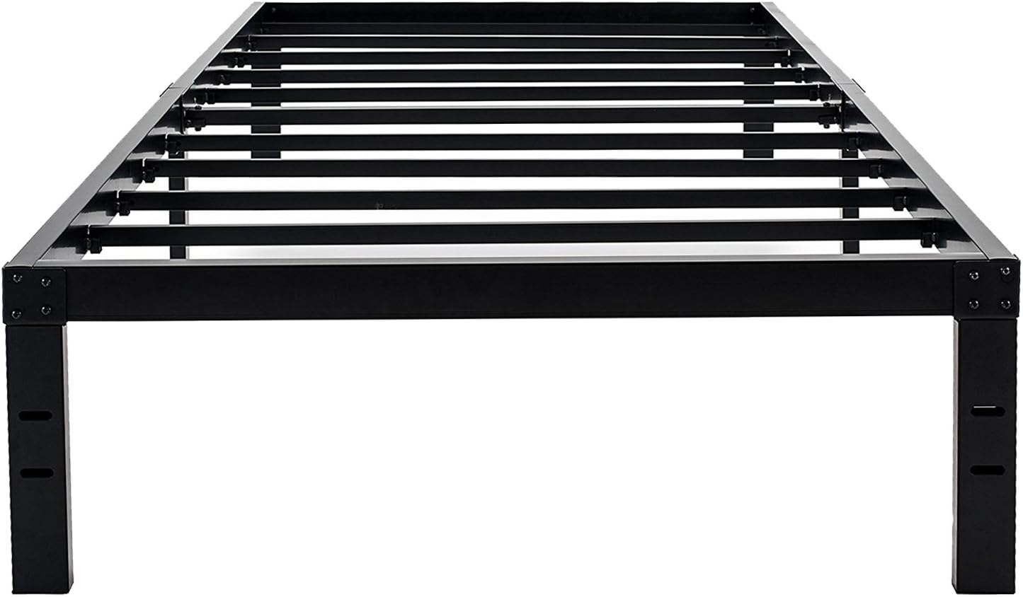 45MinST 14 Inch Reinforced Platform Bed Frame/3500lbs Heavy Duty/Easy Assembly Mattress Foundation/Steel Slat/Noise Free/No Box Spring Needed, Twin XL