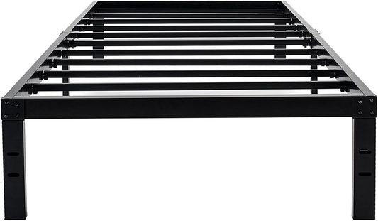 45MinST 14 Inch Reinforced Platform Bed Frame/3500lbs Heavy Duty/Easy Assembly Mattress Foundation/Steel Slat/Noise Free/No Box Spring Needed, Twin XL