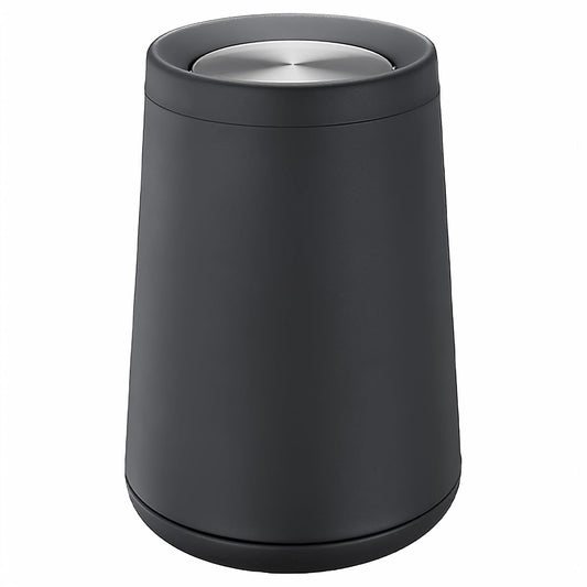 10 L/2.6 Gallon,Matte Black Bathroom Trash Can,Metal Garbage Can with Flipping Lid,for Bathroom, Living Room,Bedroom,Hotel,Office, Laundry Room (Black)