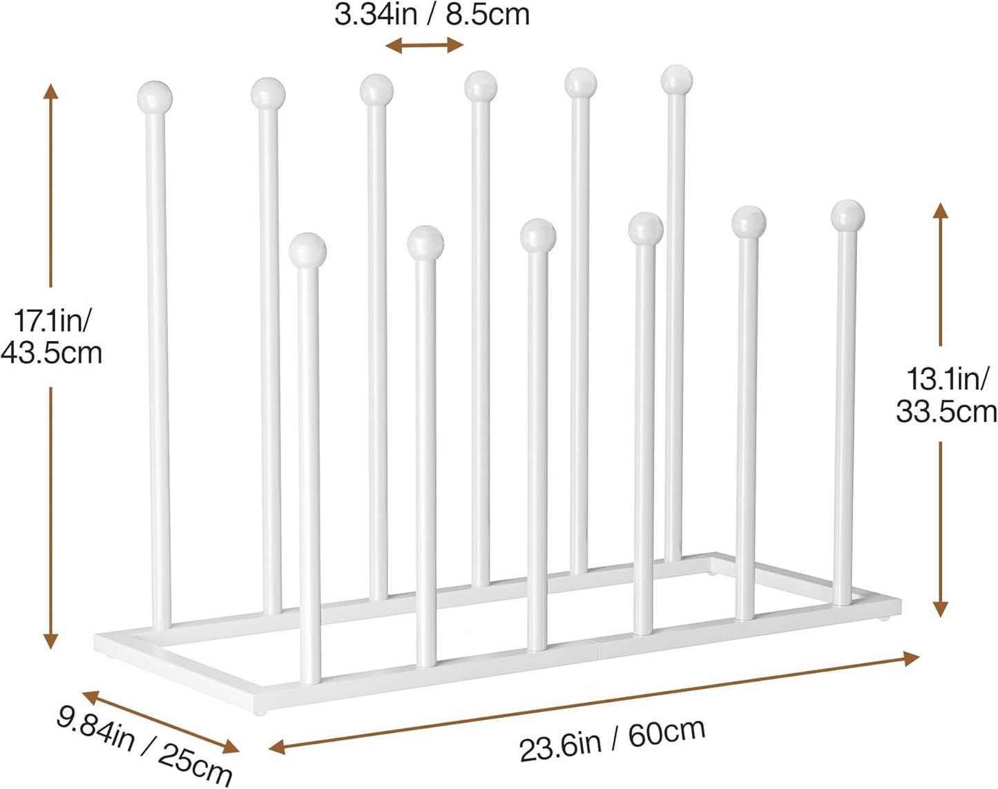 pickpiff Boot Rack Organizer Tall Boots, White Boot Storage Organizer Tall Boots for Closet, Entryway, Garage, Porch, Free Standing Shoe Racks for 6 Pairs