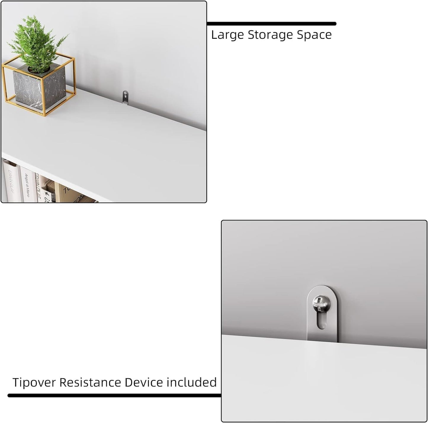 GarveeHome 55 Inches Tall Bookcase with 2 Drawers, Open Storage Bookshelf with 4 Tier Adjustable Shelves, Large Open Book Cabinet Standing for Home Office, White